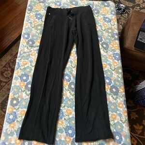 Victoria's Secret Black wide leg drawstring yoga pants angel wing women's medium